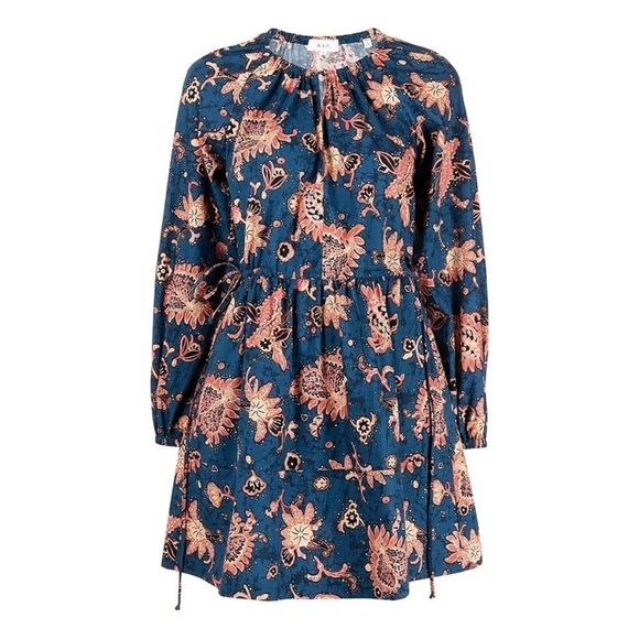 A.L.C. Myra Mini Dress in Blue/Pink Paisley Floral Size 4 - Picture 7 of 14